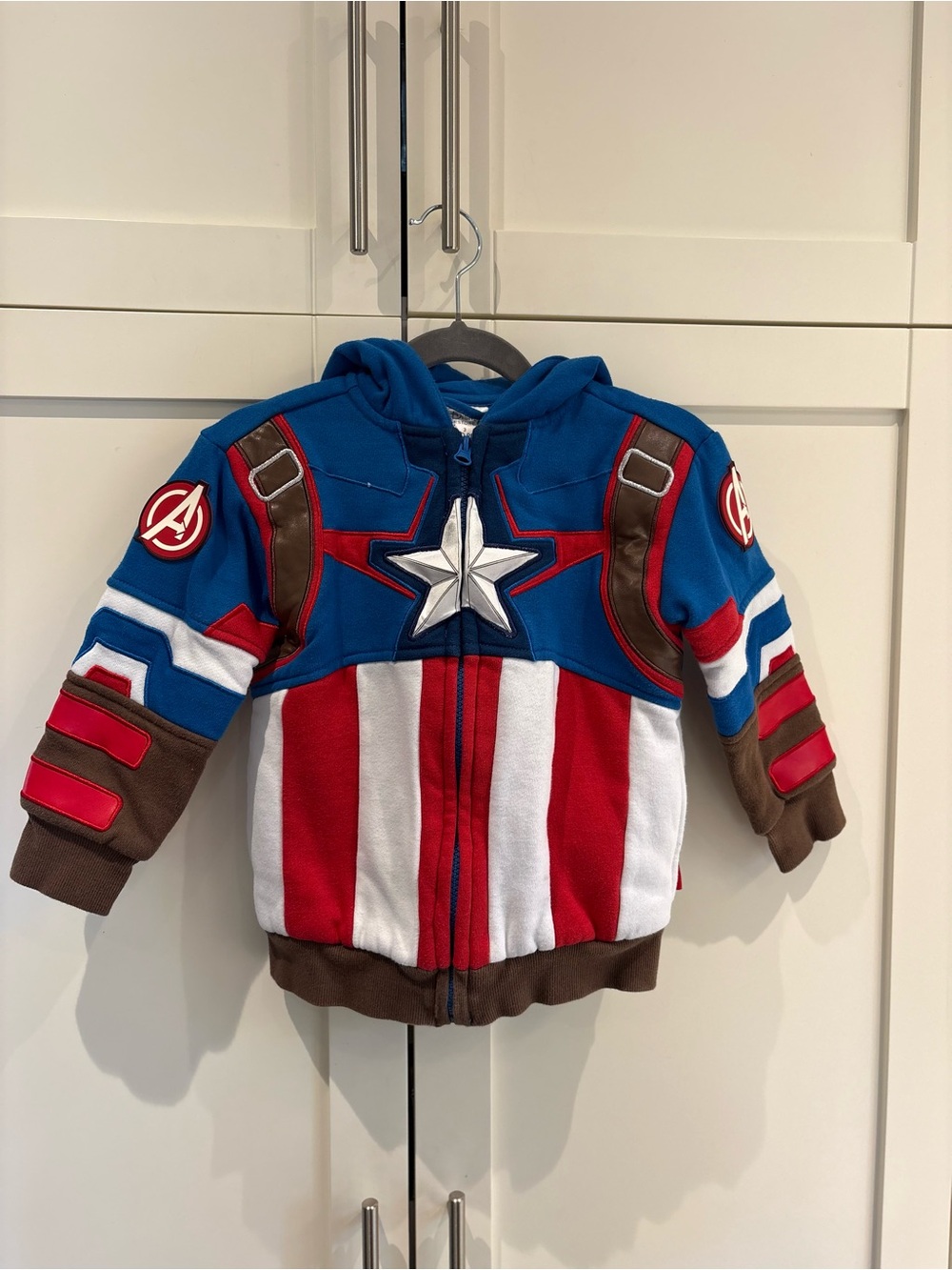 Disney Store Marvel Captain America Costume Full-Zip Hoodie 3T
